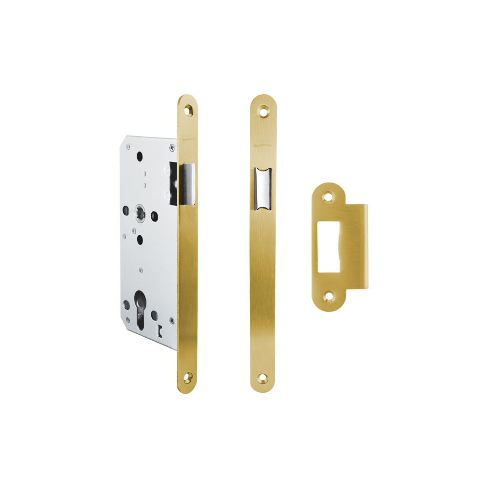 Locks for custom-bored doors satin brass S10 GEMO PAS 88